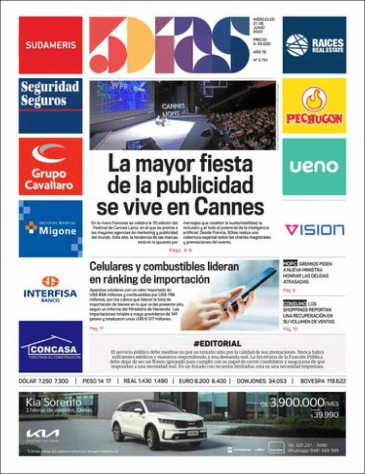 Portada de 5 Días (Paraguay)