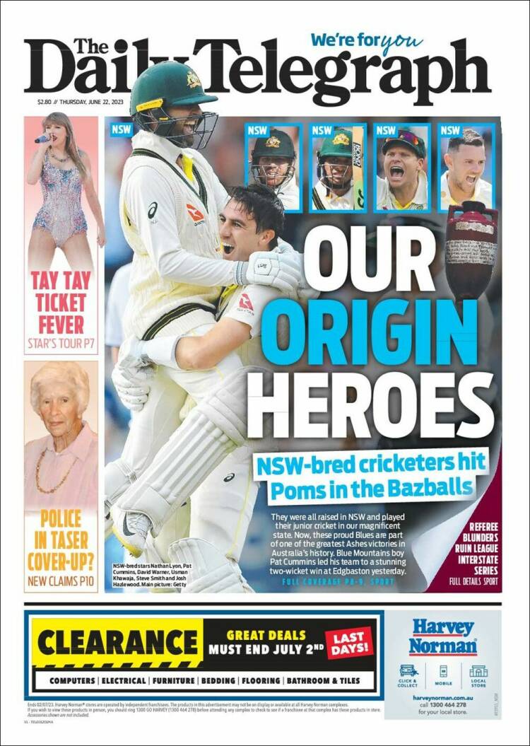 Portada de The Daily Telegraph (Australia)