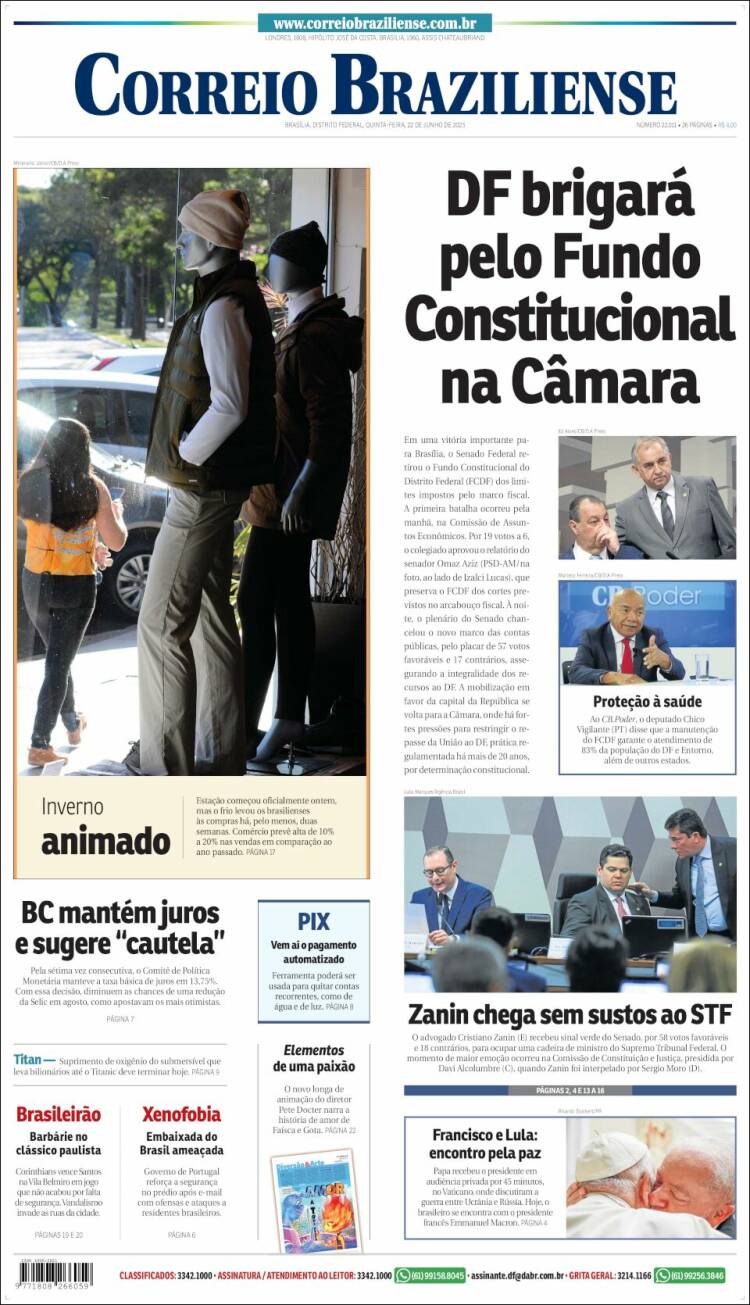 Portada de Correio Braziliense (Brasil)