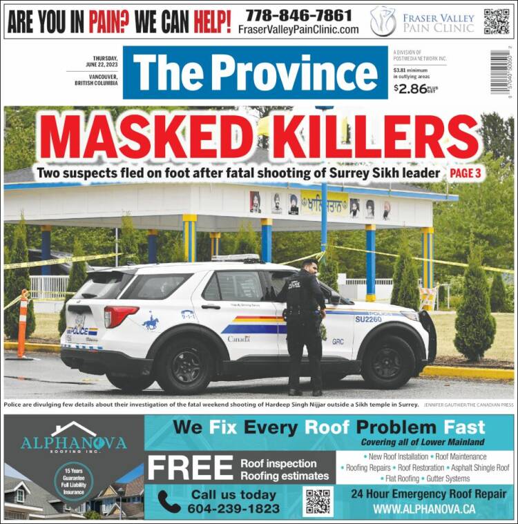 Portada de The Province (Canadá)