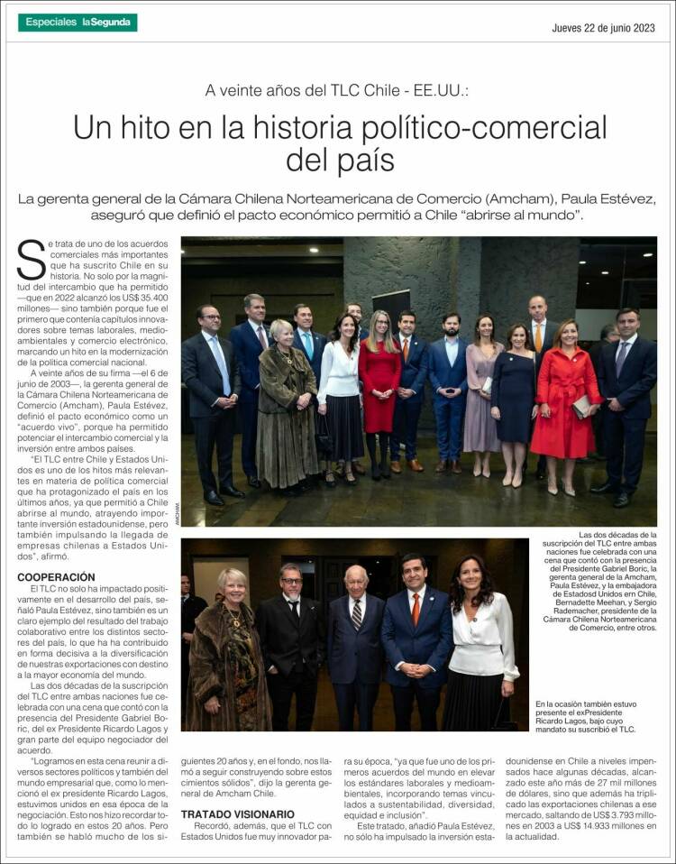 Portada de La Segunda (Chile)