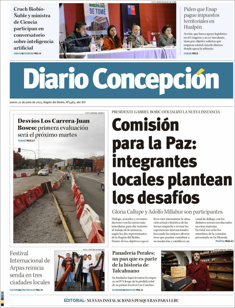 Portada de Diario de Concepción (Chile)