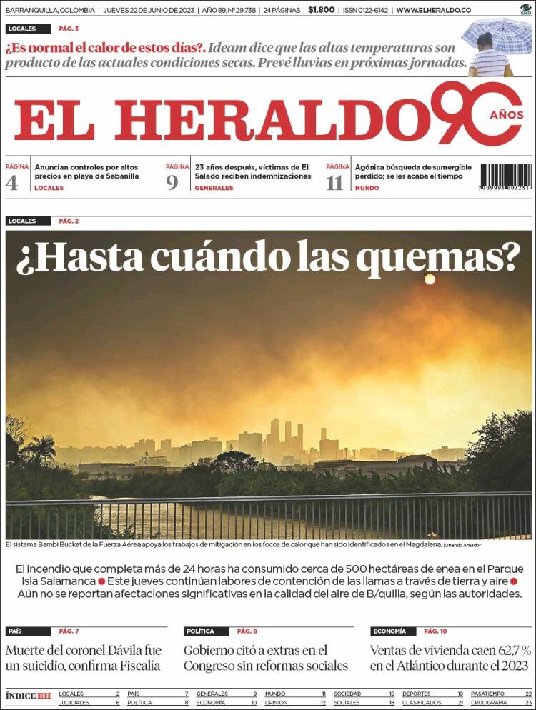 Portada de El Heraldo (Colombia)