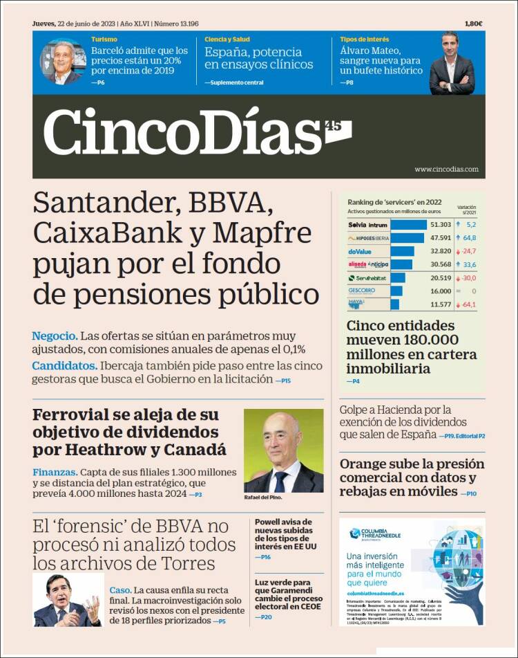 Portada de Cinco Días (España)