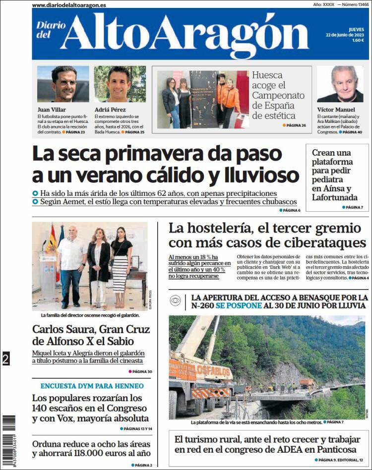 Portada de Diario del AltoAragón (España)