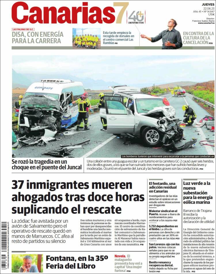 Portada de Canarias 7 (España)