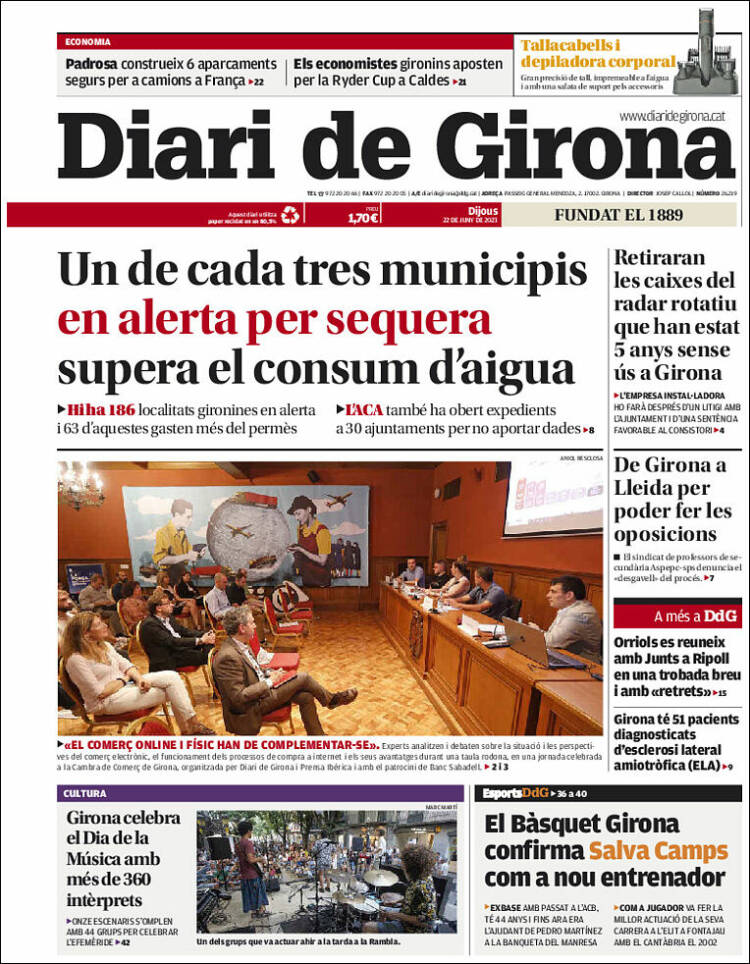 Portada de Diari de Girona (España)