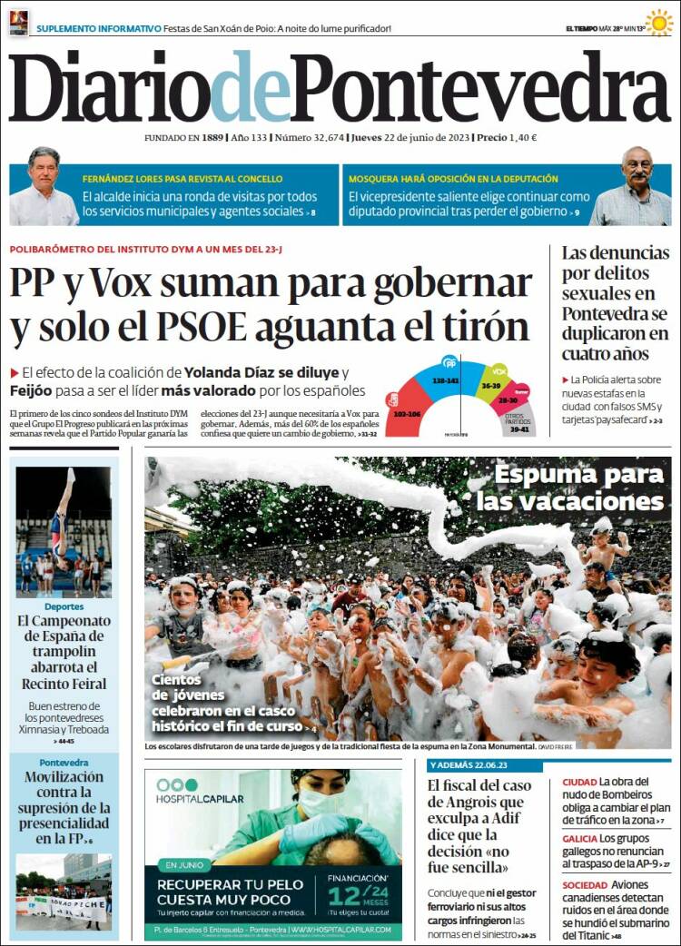 Portada de Diario de Pontevedra (España)