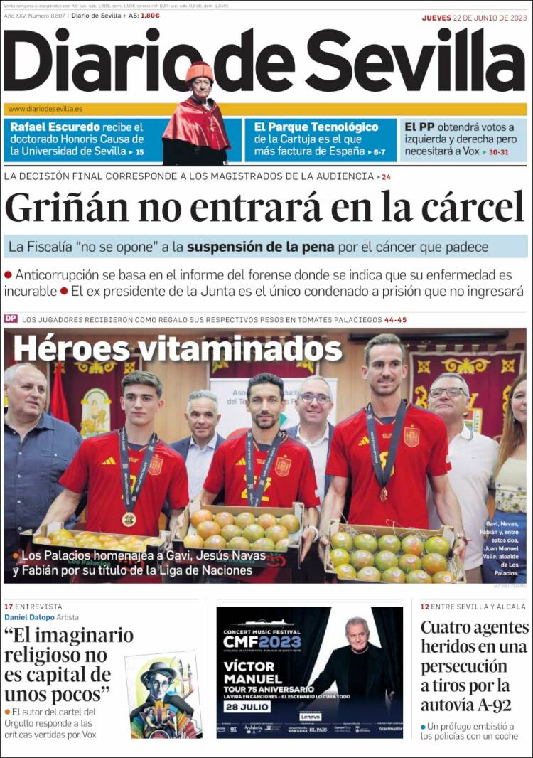 Portada de Diario de Sevilla (España)