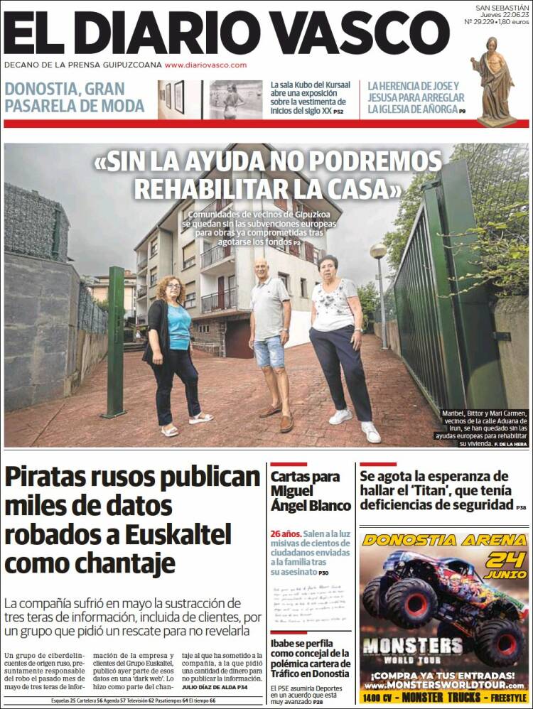 Portada de Diario Vasco (España)