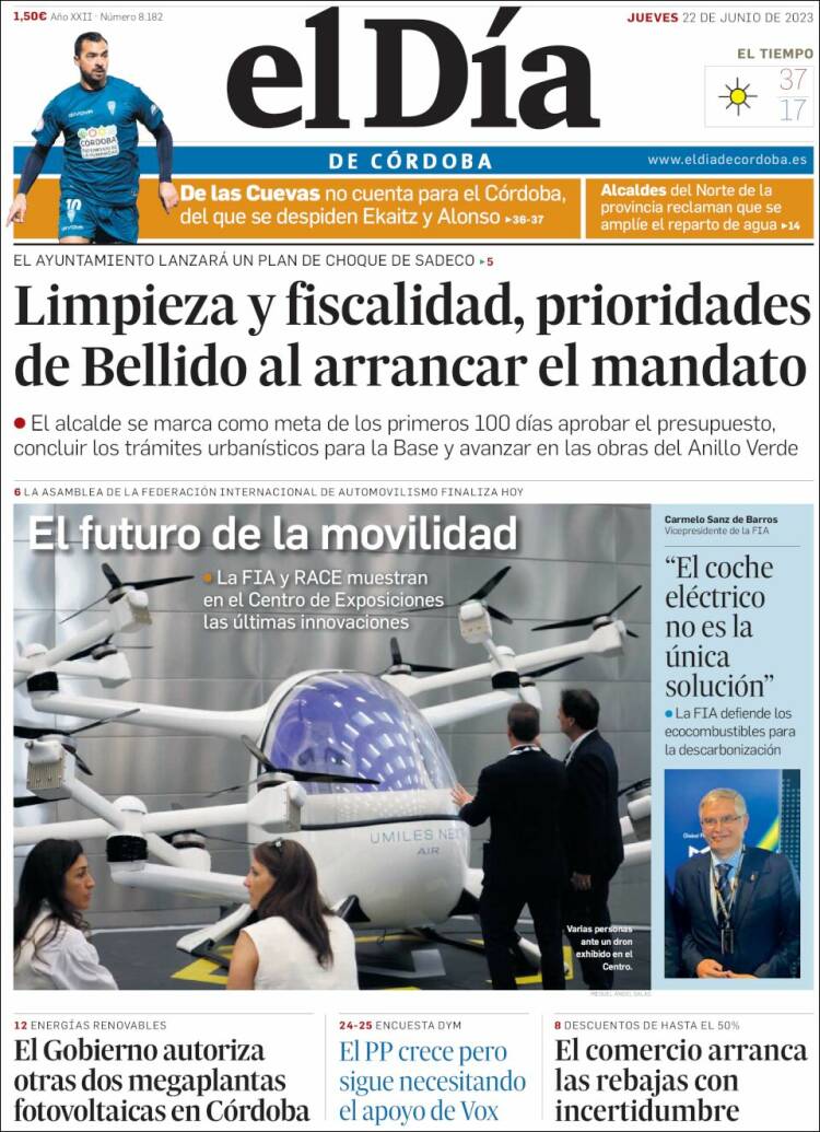 Portada de El Día de Córdoba (España)