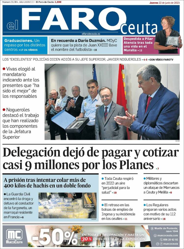 Portada de El Faro de Ceuta (España)