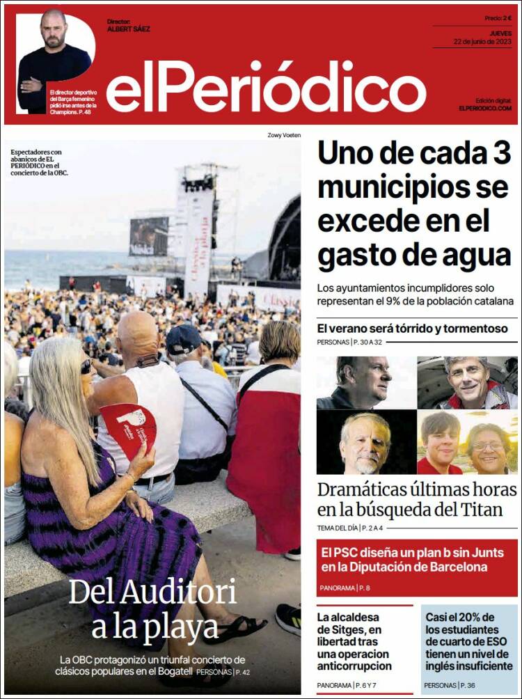Portada de El Periódico (España)