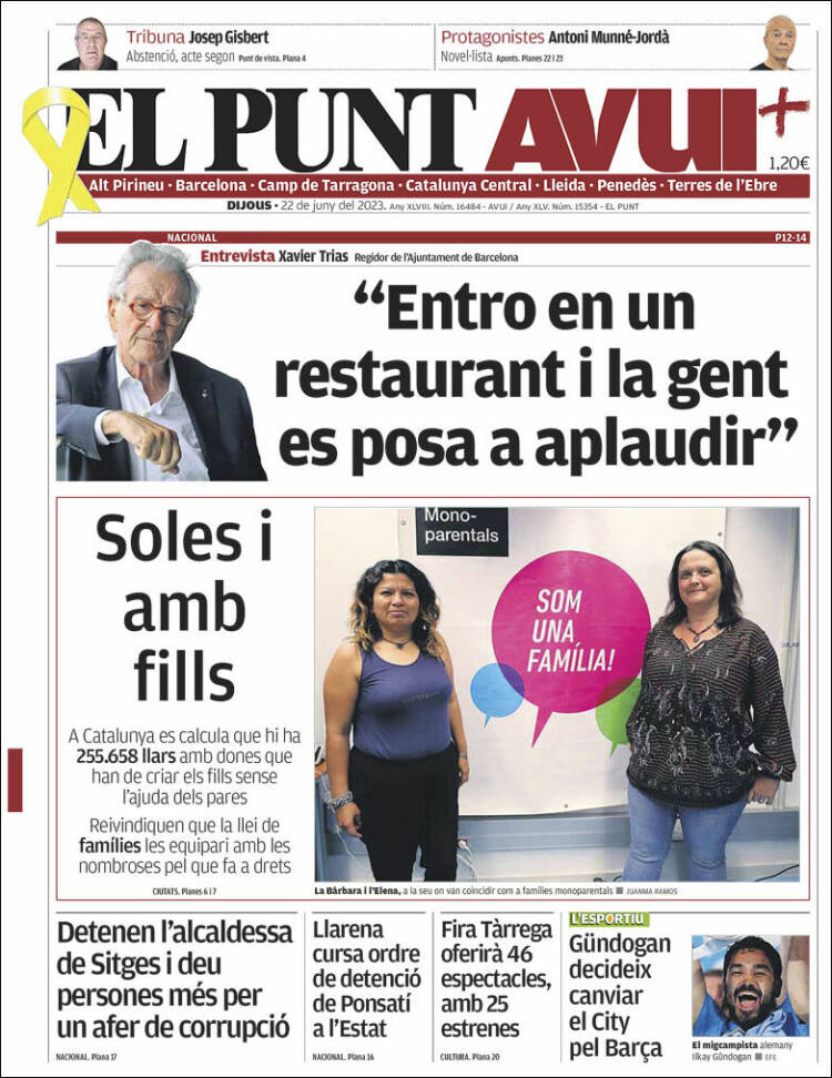 Portada de El Punt Avui (España)
