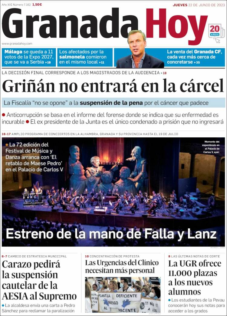 Portada de Granada Hoy (España)