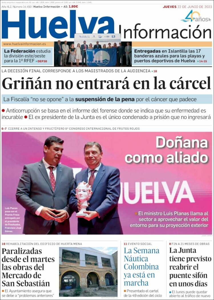 Portada de Huelva Información (Spain)