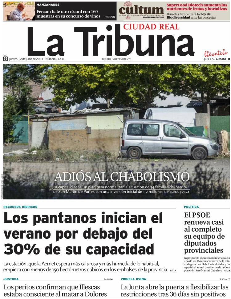 Portada de La Tribuna de Ciudad Real (España)