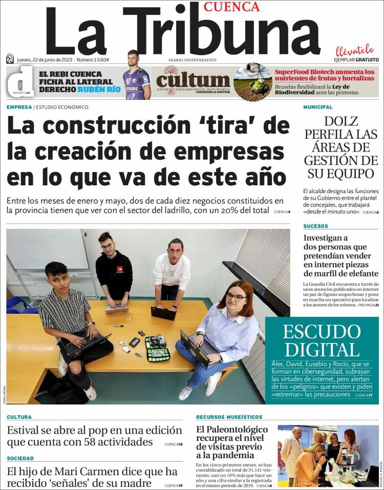 Portada de La Tribuna de Cuenca (España)