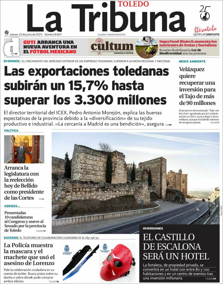 Portada de La Tribuna de Toledo (España)