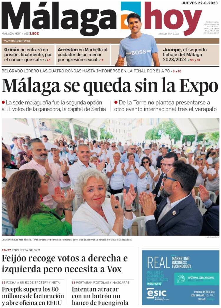 Portada de Málaga Hoy (España)