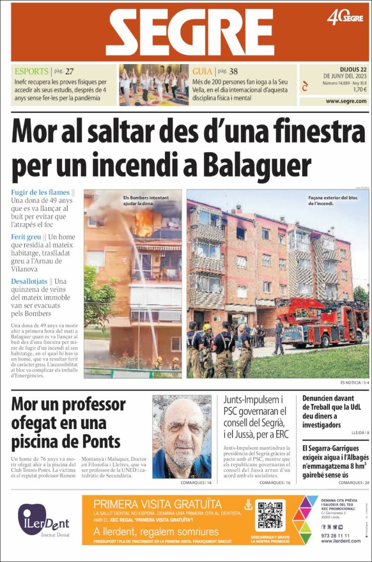 Portada de Segre (España)