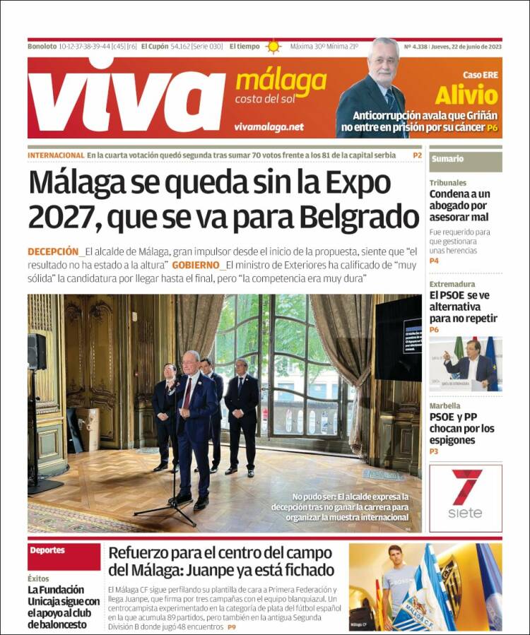 Portada de Viva Málaga (España)