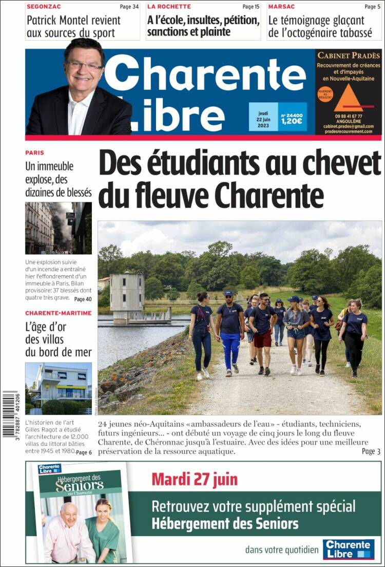Portada de Charente Libre (Francia)