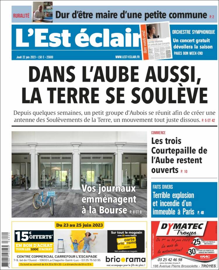 Portada de L'Est Eclair (Francia)