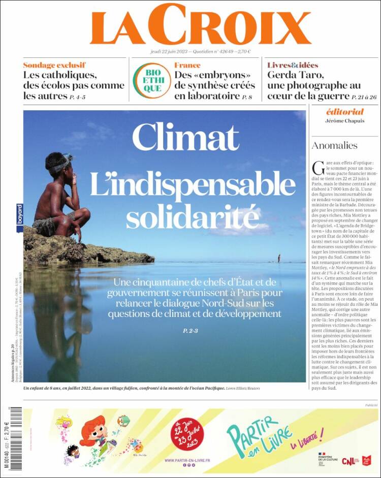 Portada de La Croix (Francia)