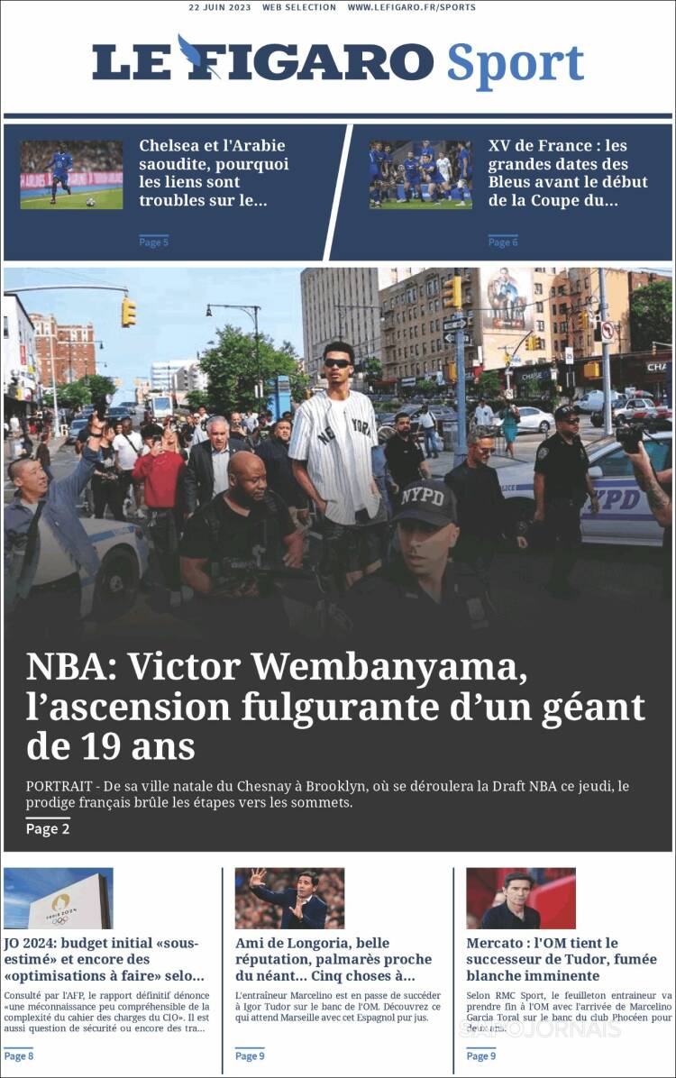 Portada de Le Figaro Sport (Francia)
