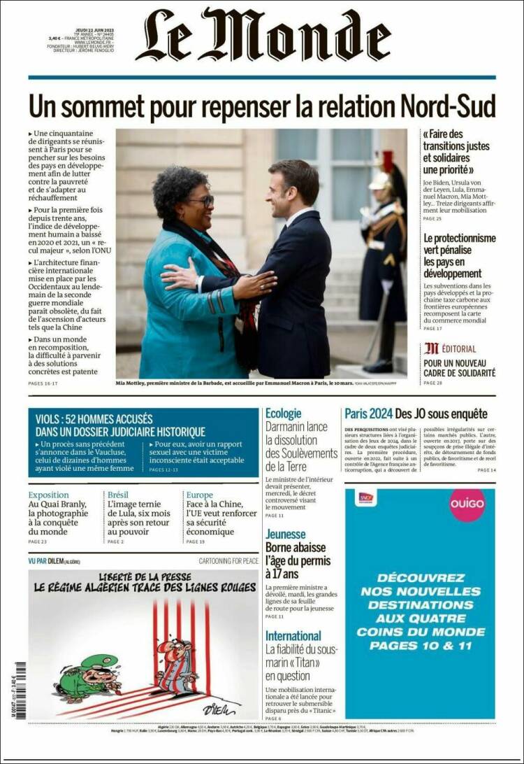 Portada de Le Monde (Francia)