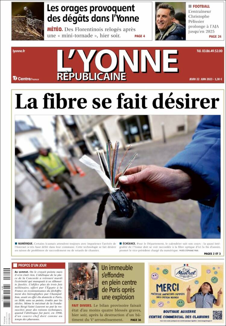 Portada de L'Yonne-Républicaine (Francia)