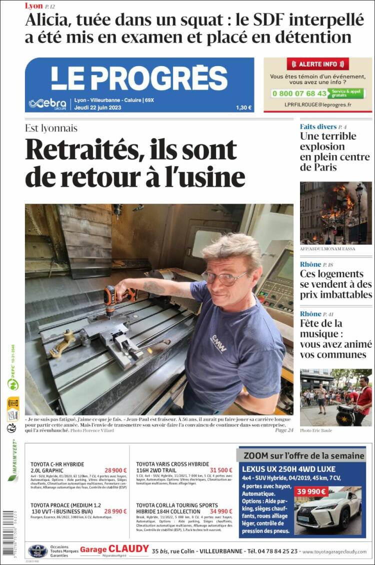 Portada de Progres de Fecamp (Francia)