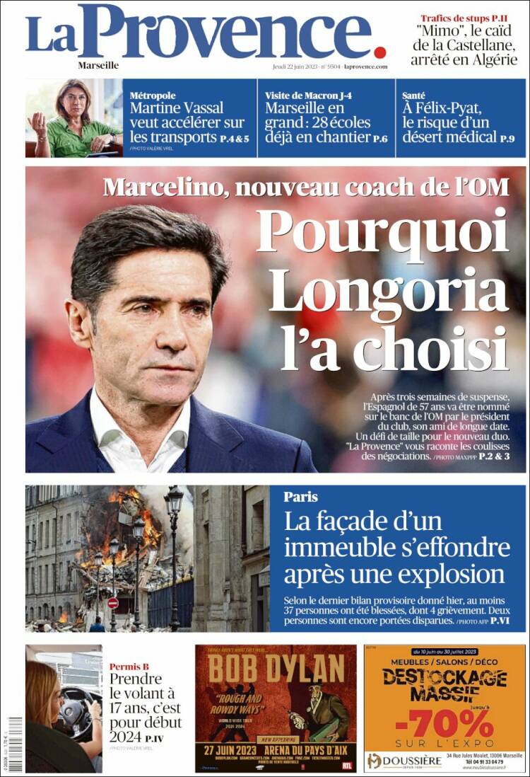 Portada de La Provence (Francia)
