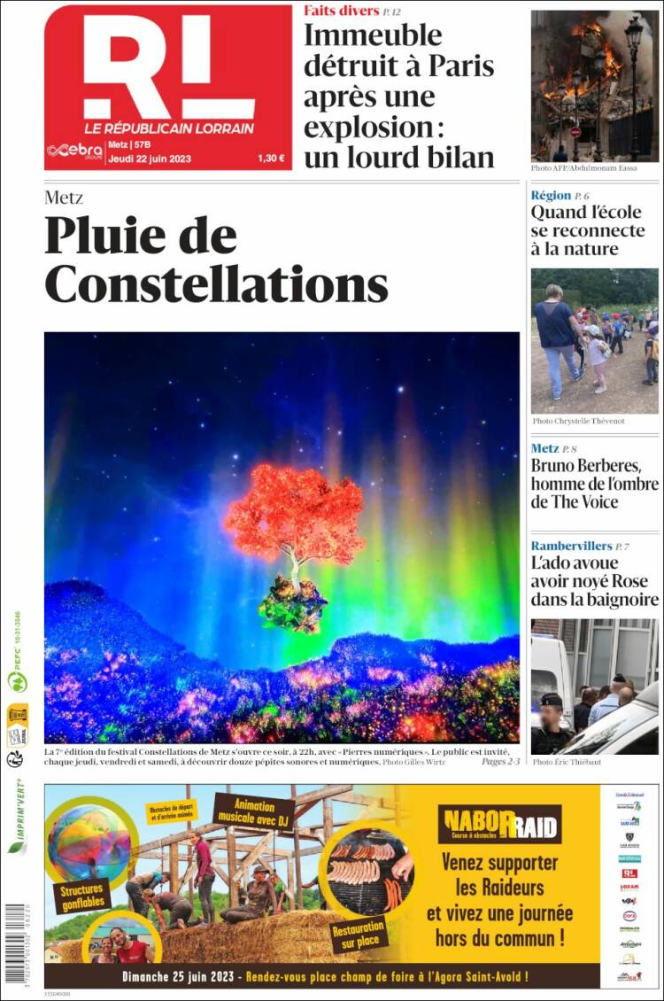 Portada de Le Republicain Lorrain (Francia)