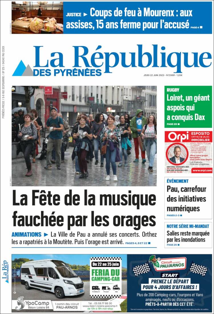 Portada de La République des Pyrénées (Francia)