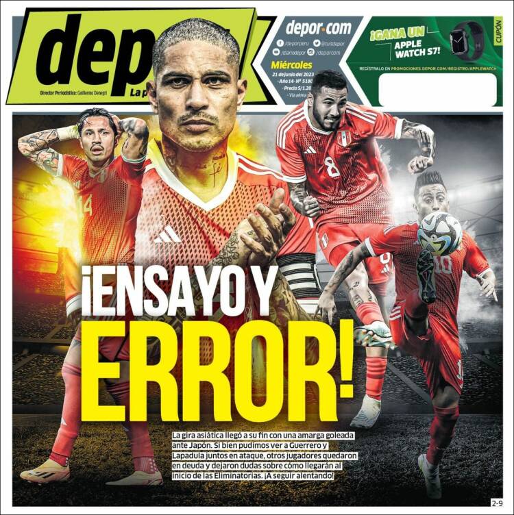 Portada de Depor (Per&uacute;)
