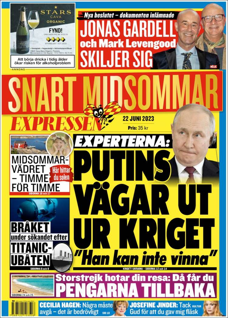 Portada de Expressen (Suecia)