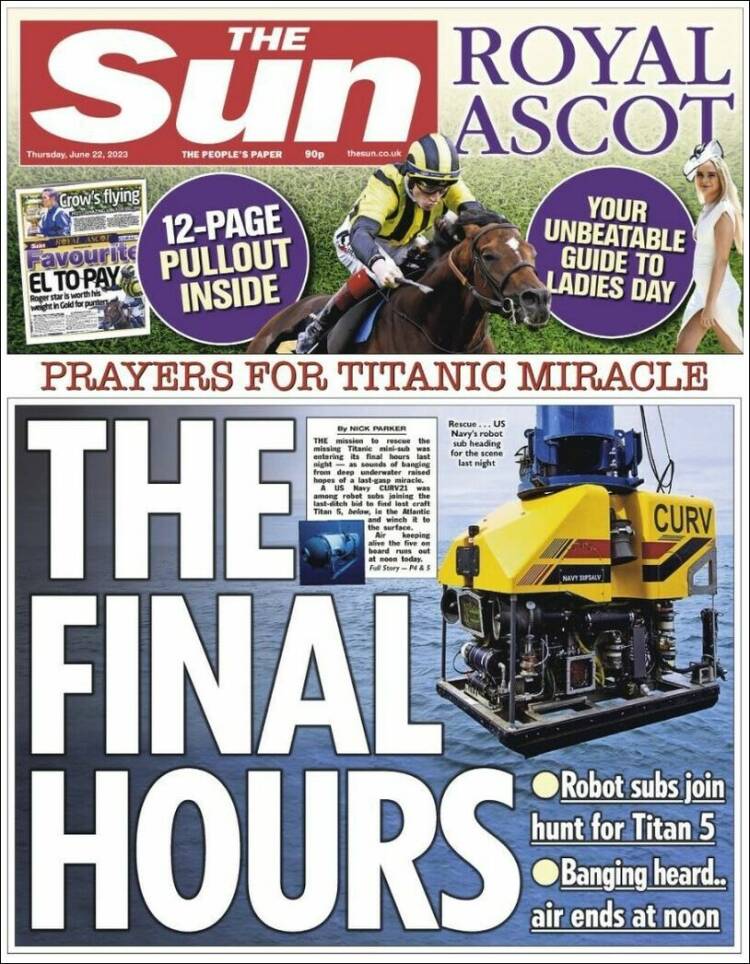 Portada de The Sun (Reino Unido)