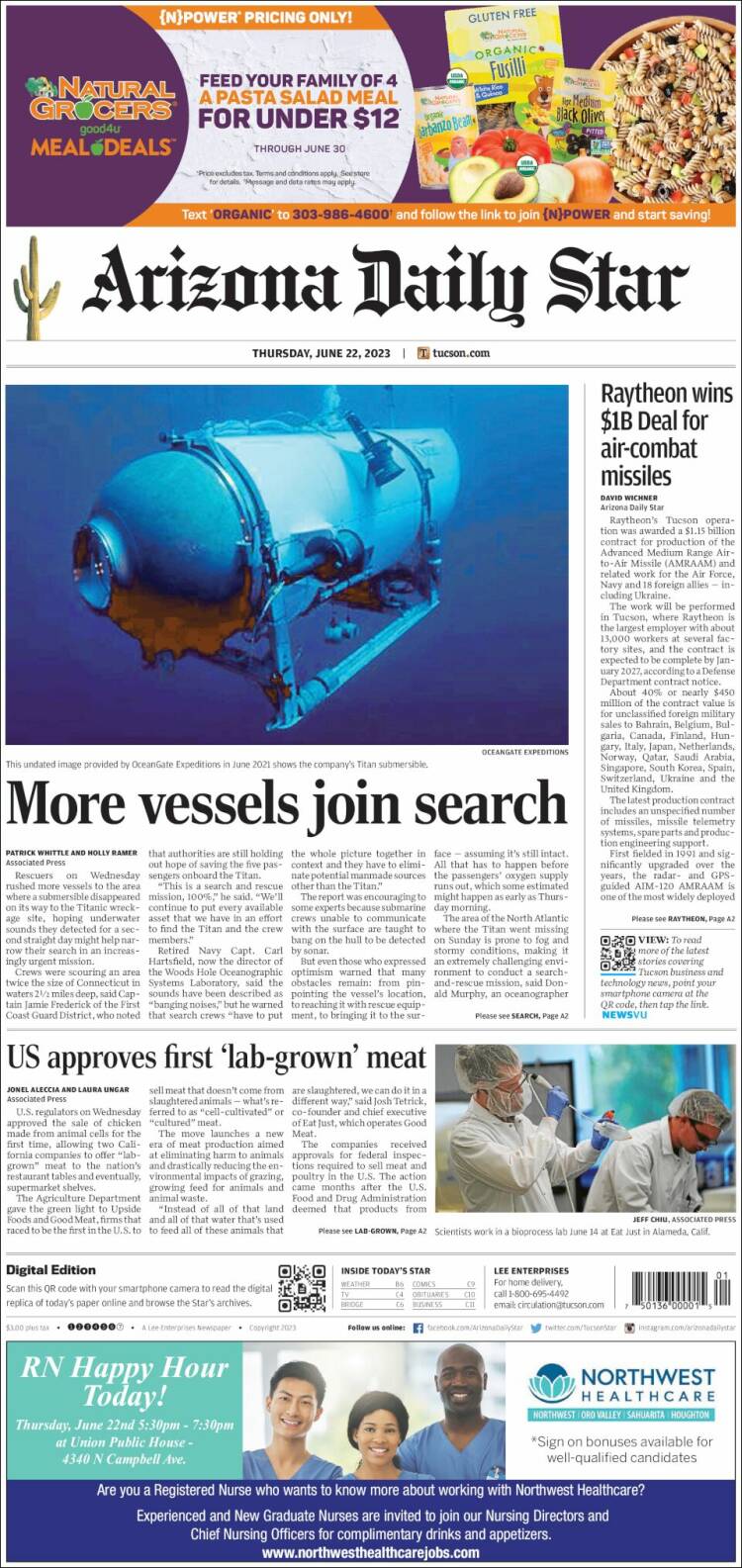 Portada de Arizona Daily Star (USA)