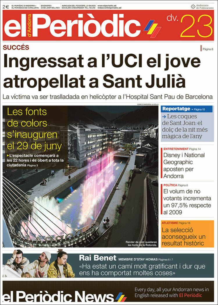 Portada de El Periòdic d'Andorra (Andorra)
