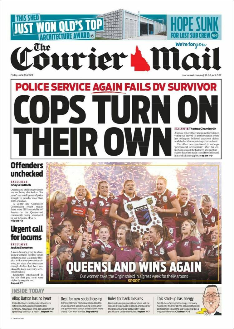 Portada de The Courier-Mail (Australia)