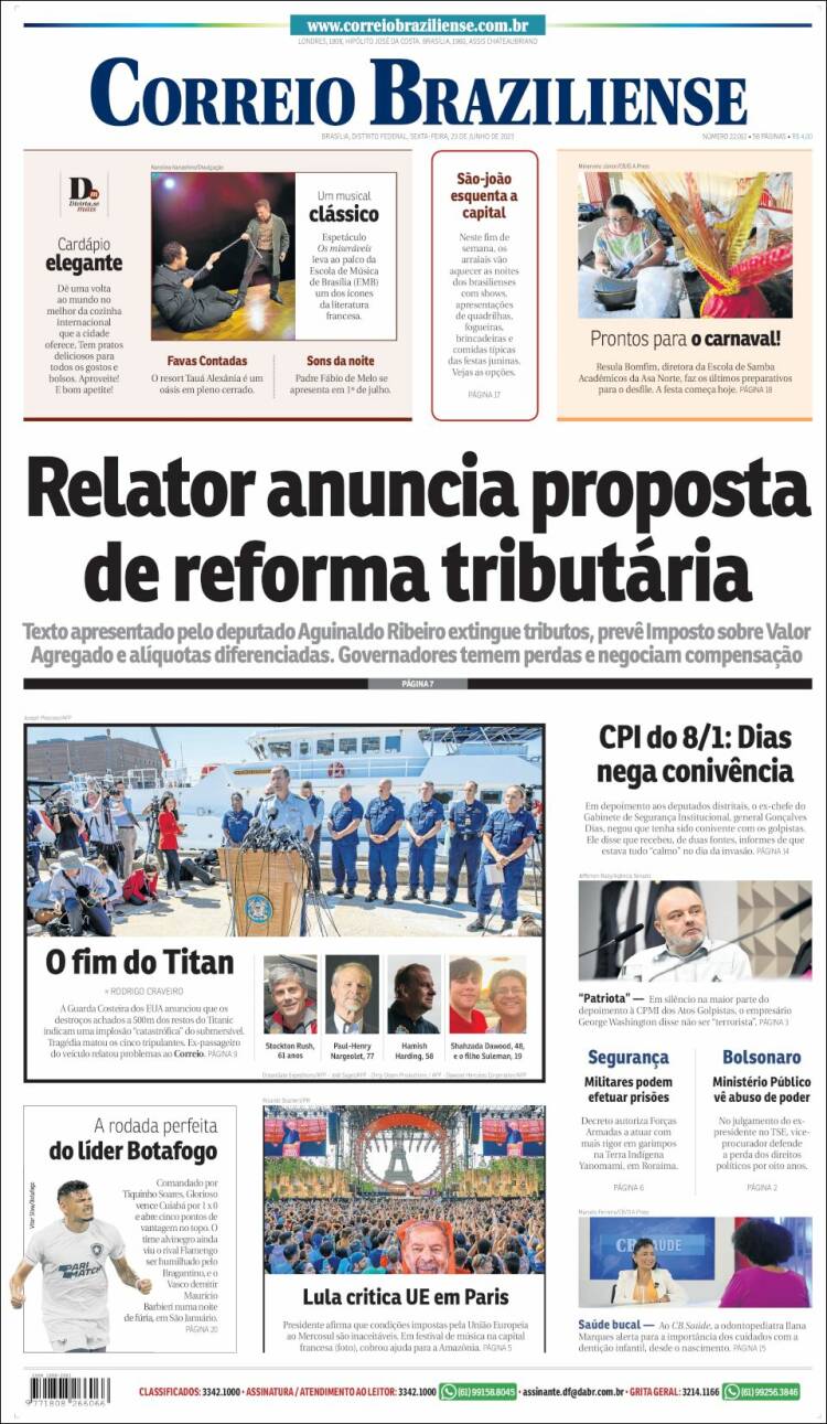 Portada de Correio Braziliense (Brasil)