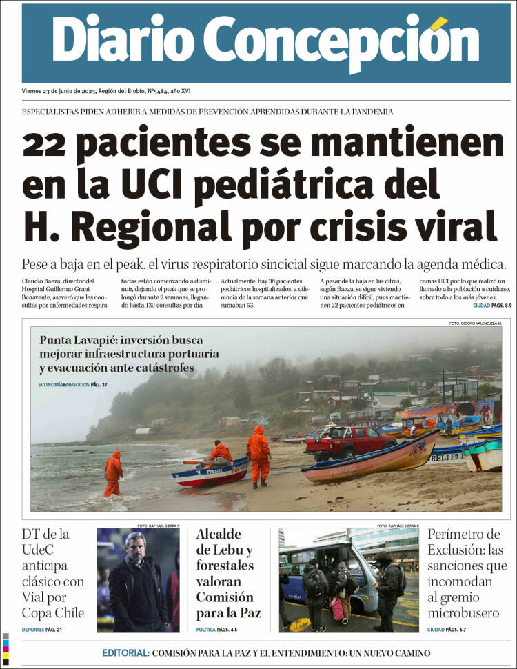 Portada de Diario de Concepción (Chili)