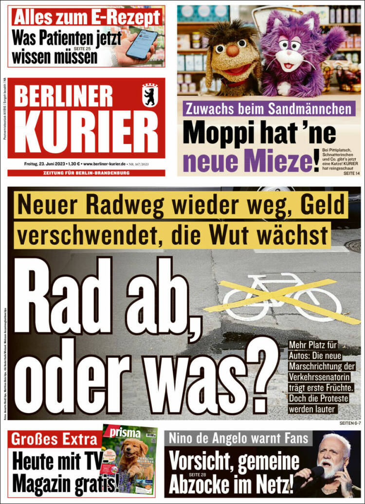 Portada de Berliner Kurier - Startseite BK (Alemania)