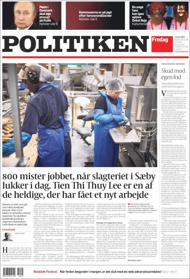 Portada de Politiken (Dinamarca)
