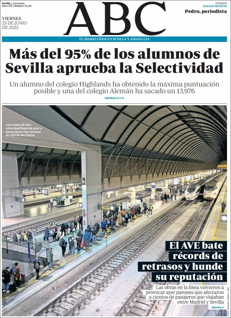 Portada de ABC - Sevilla (España)