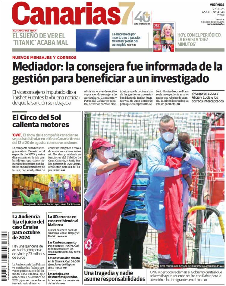 Portada de Canarias 7 (España)