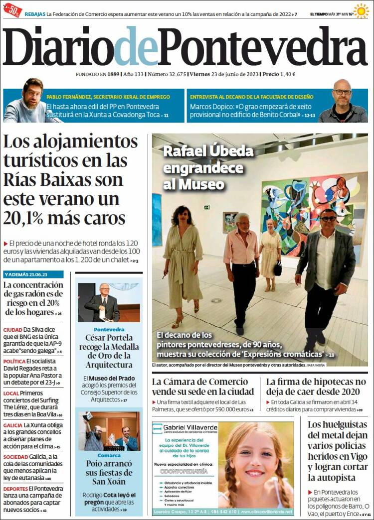 Portada de Diario de Pontevedra (España)