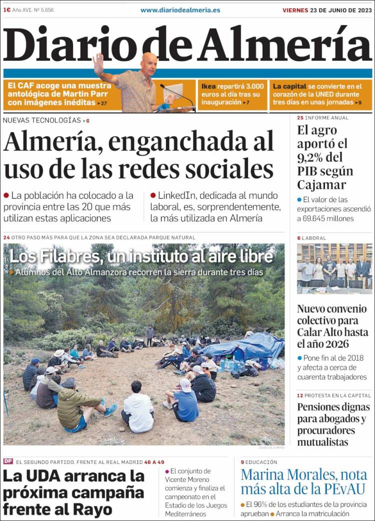 Portada de Diario de Almería (España)